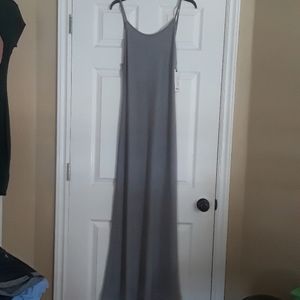 Boohoo Grey Soft Jersey Knit Low Back Maxi Dress